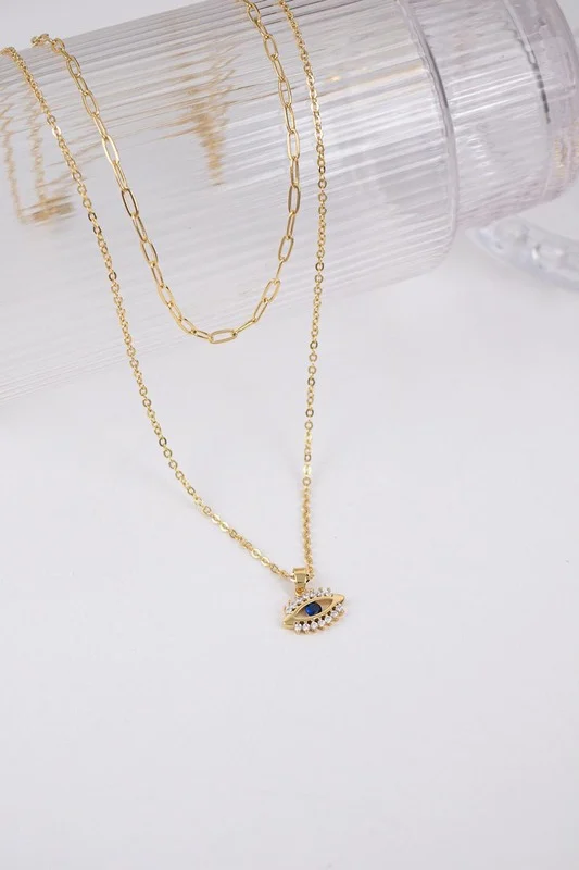 Colar Duplo Olho Grego