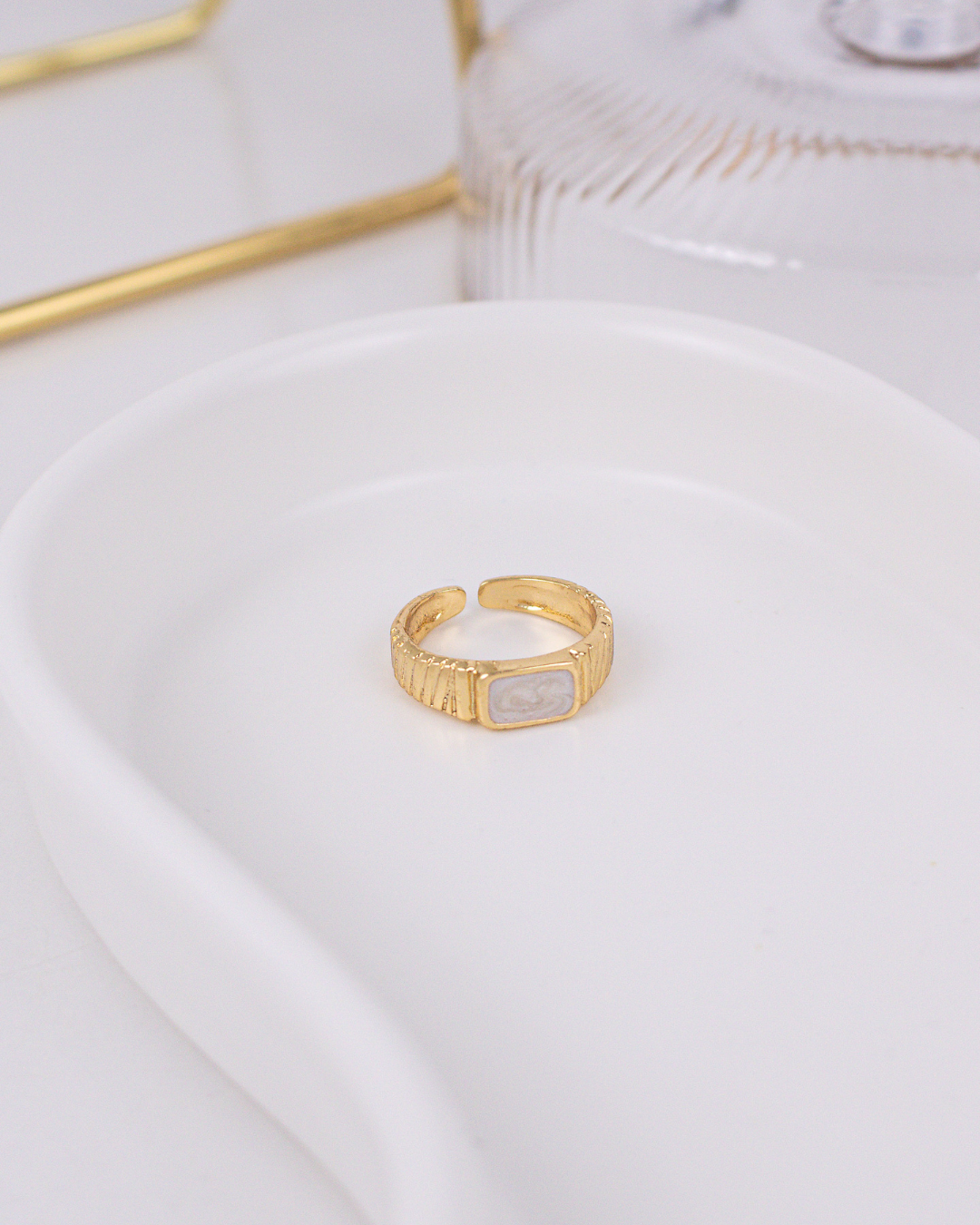 Anel Regulável Roma Madre Pérola